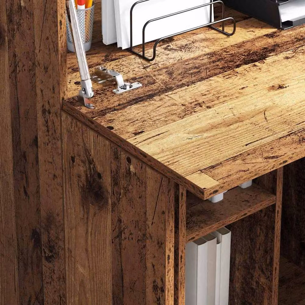 Berkfield Home Brown Rustic Writing Desk in Engineered Wood – 3