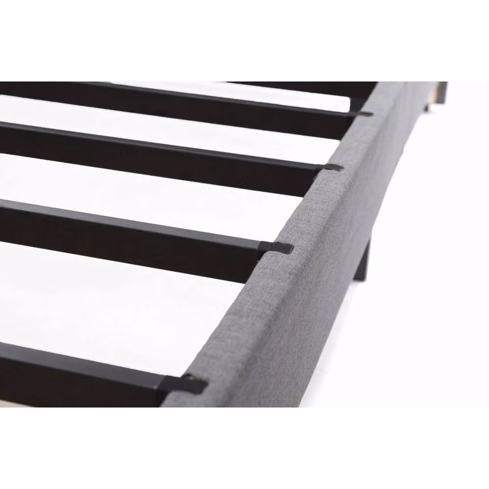 VOGREX Upholstered Double Bed Frame with 4 Drawers and Adjustable Headboard in Grey, W/D/H: 140 x 200 cm – 3