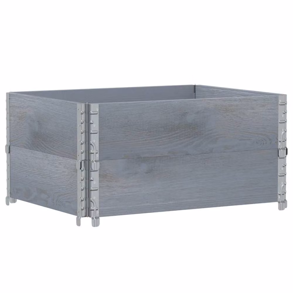 Berkfield Home Practical Garden Planter in Grey Solid Pine Wood W/D/H: 60 x 60 x 41 cm – 2