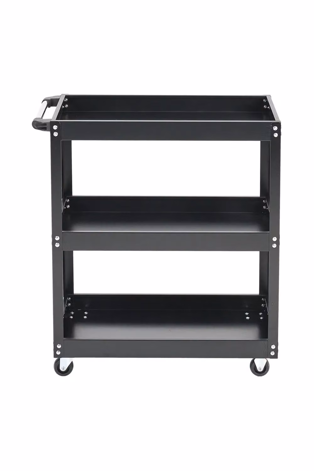 Living and Home 3-Tier Rolling Tool Cart and Multifunctional Kitchen Storage Trolley, Black, W/D/H: 79.0 x 35.5 x 66.0 cm – 5