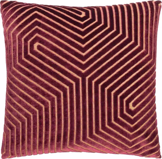Make It A Home Red Velvet Square Cushion, W/D/H: 45 x 45 x 1 cm