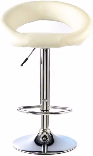 netfurniture Furrai Bar Stool Set of 2 in White Synthetic Leather and Chrome