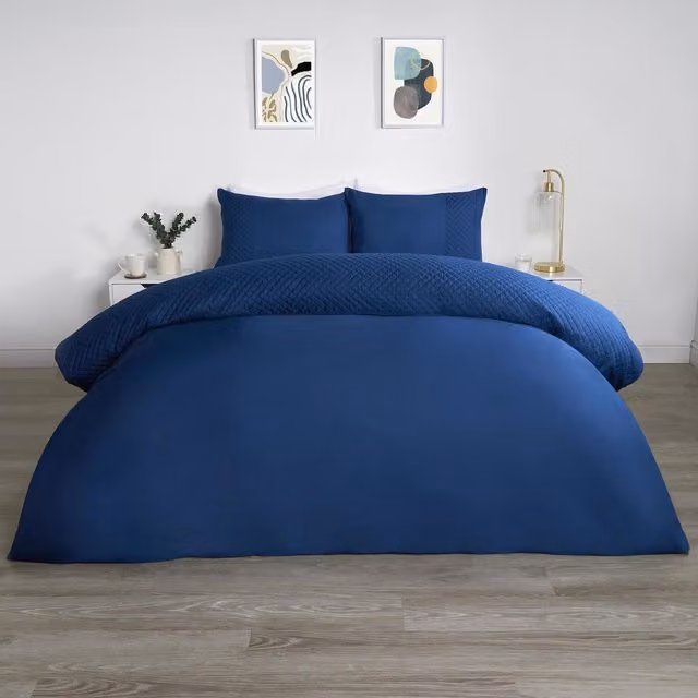 OHS Blue Graphic Modern Duvet Cover and Pillowcase Set, 180 x 200 cm