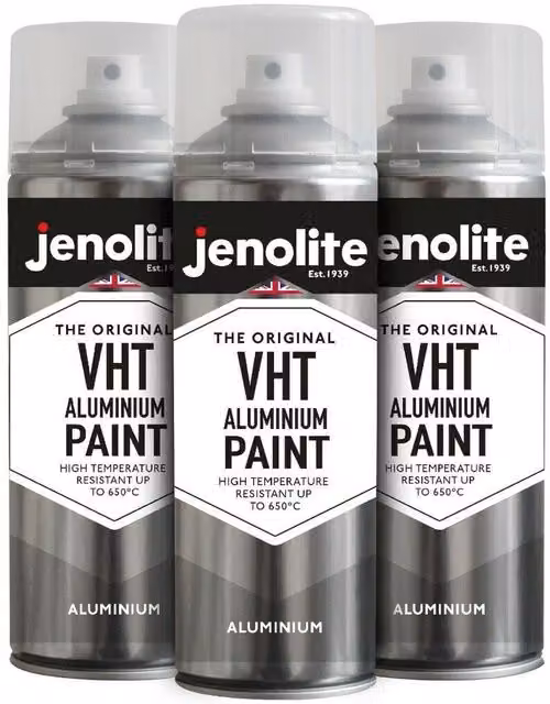 Jenolite Heat Resistant 650 Degree VHT Aluminium Paint in Matt Silver, 3 l