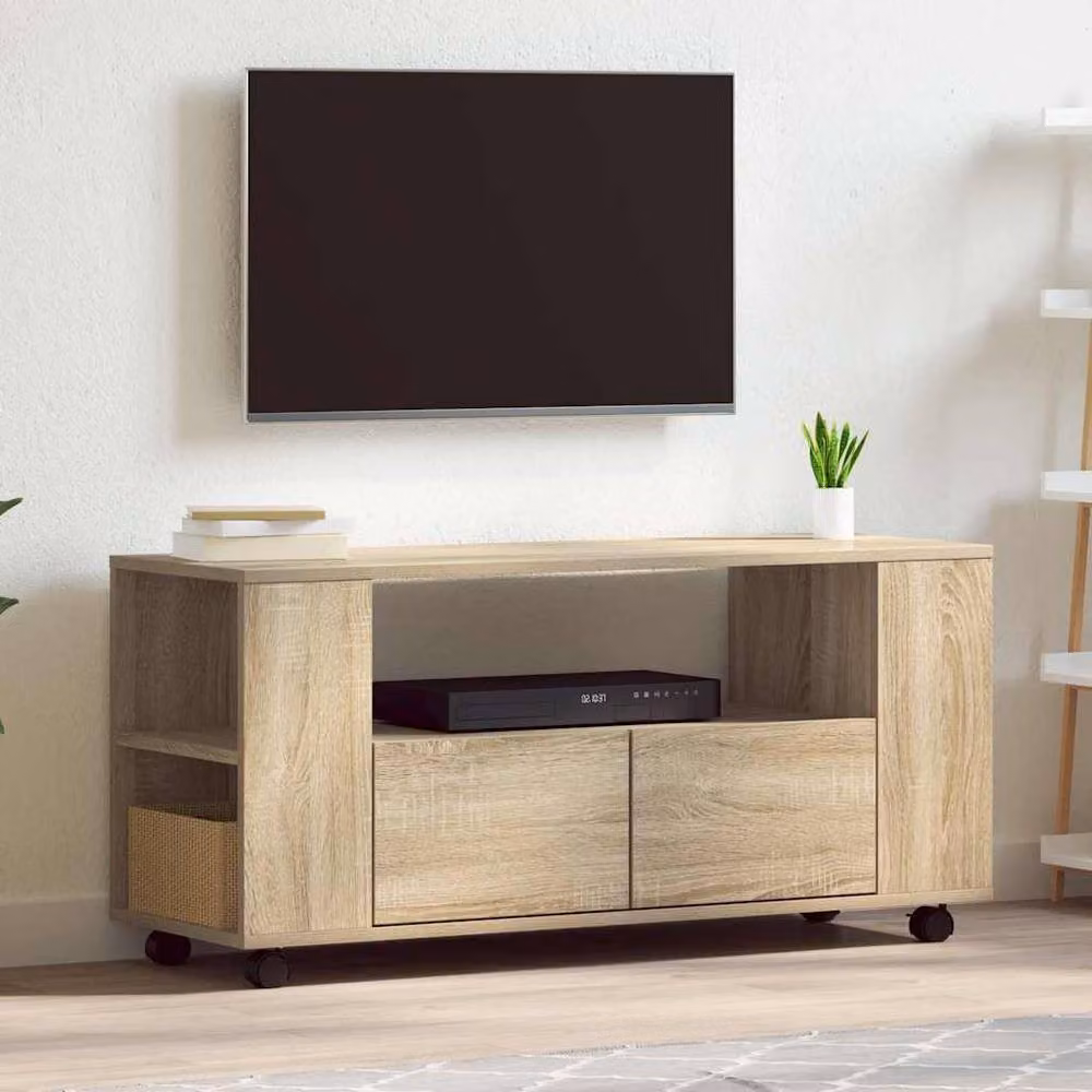 Berkfield Home Modern TV Cabinet in Sonoma Oak, Light Brown, W: 102 cm, D: 34.5 cm, H: 43 cm – 2