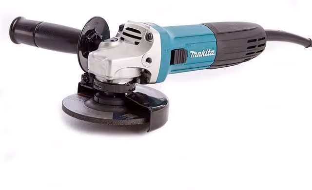 Makita Mains Angle Grinder, Black and Blue