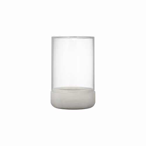 Blomus Calma Hurricane Lantern in Light Grey and Transparent Glass