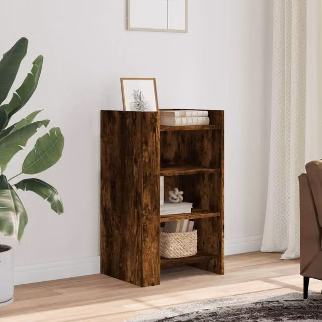 Berkfield Home Smoked Oak Sideboard in Brown, W/D/H: 45 x 35 x 75 cm
