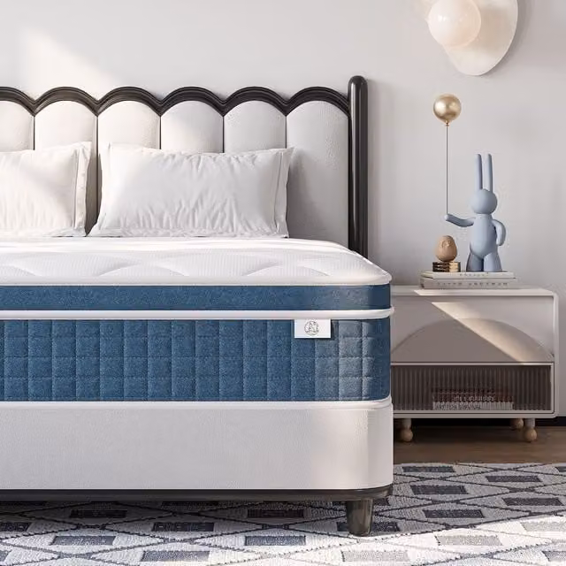 Dprodo Medium Firm Hybrid Memory Foam Mattress in White, Size: Double, H: 27 cm, W: 140 cm, D: 200 cm