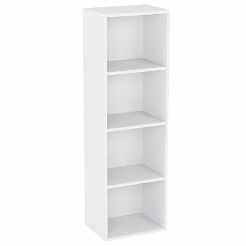 Vida Designs Oxford 4 Tier Cube Bookcase, White Modern MDF Shelving Unit – 2