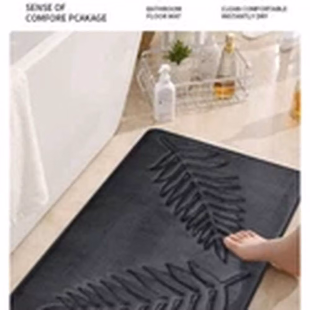 Havendro Non-Slip Memory Foam Bath Mat in Dark Grey, W: 40 cm x D: 60 cm – 2