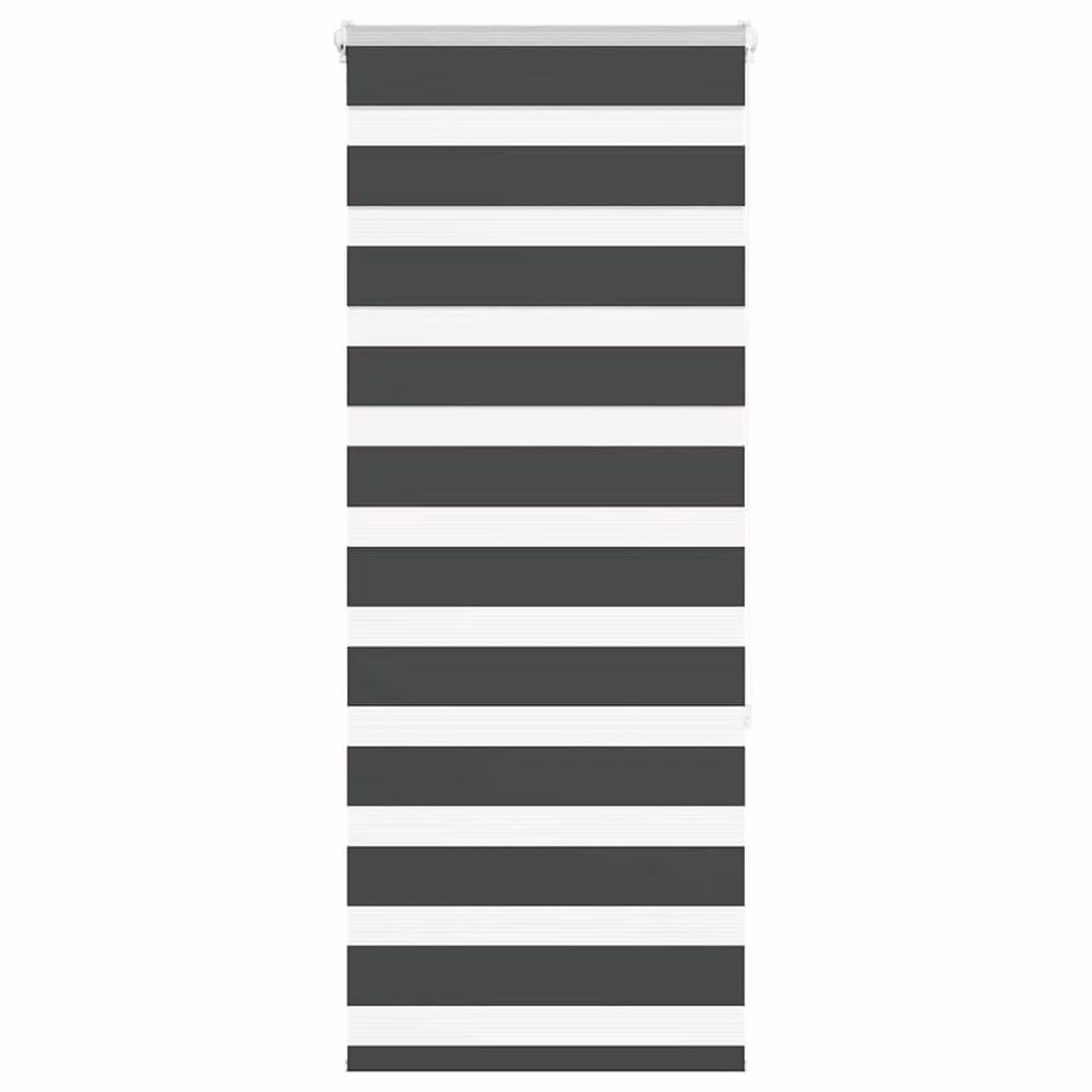 Berkfield Home Elegant Zebra Blind in Black Polyester, W: 55 cm, H: 150 cm – 2
