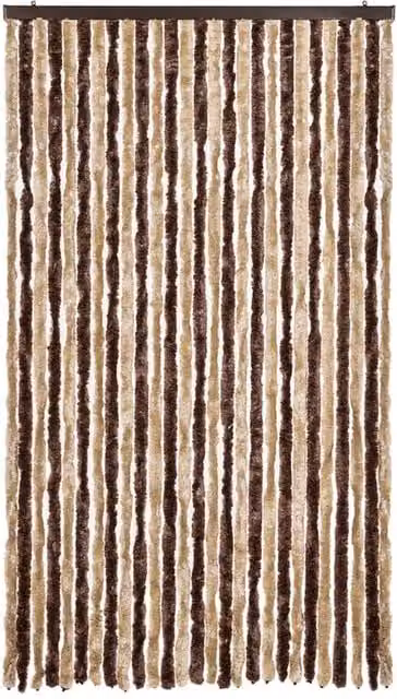 Berkfield Home Chenille Insect Curtain in Beige and Brown, W/H: 118 x 220 cm