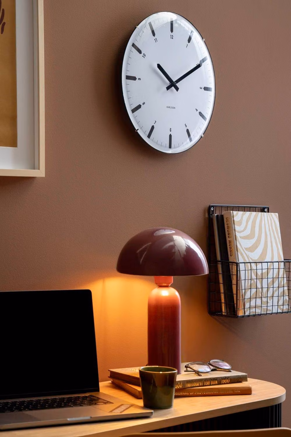 PRESENT TIME Karlsson Round Analog Wall Clock in White – 2