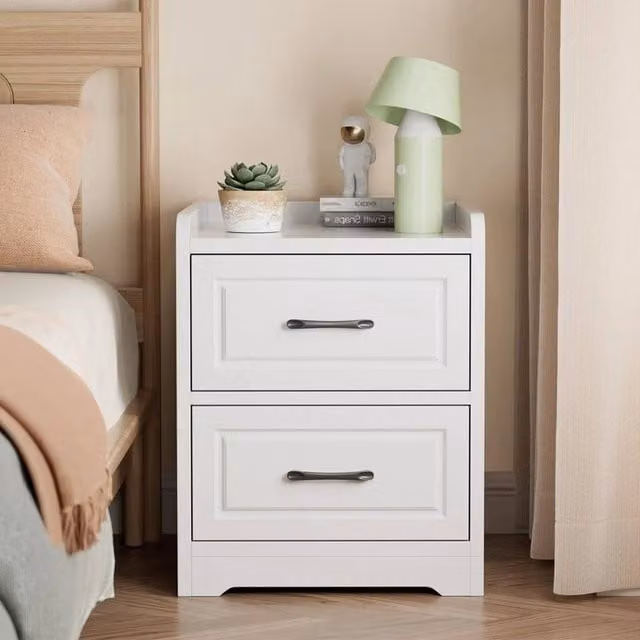 EONLION Modern White Bedside Table with Drawers for your Bedroom, Width: 100 cm – 1