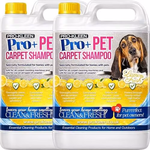 Pro-Kleen Pro+ Carpet Shampoo and Upholstery Cleaning Solution, Lemon Fresh, 2 x 5L