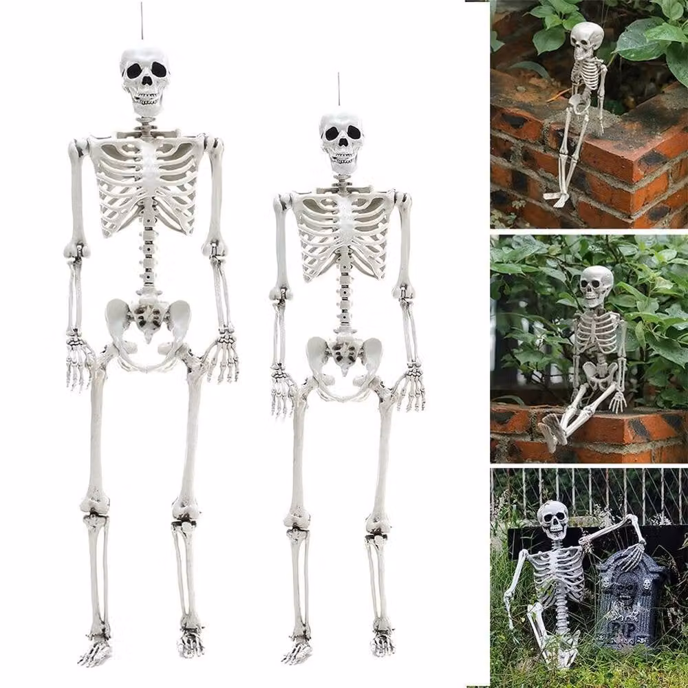 NESTLUNE Realistic White Halloween Full Body Skeleton Hanging Prop for Adults, H x W x D: 100 x 15 x 15 cm – 4