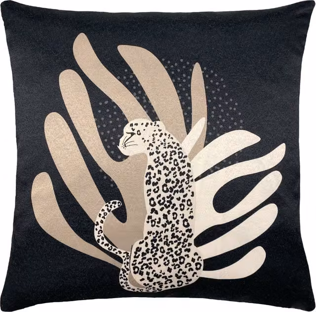 Make it a Home Aurora Square Velvet Cushion in Pink and Black, W: 43 cm