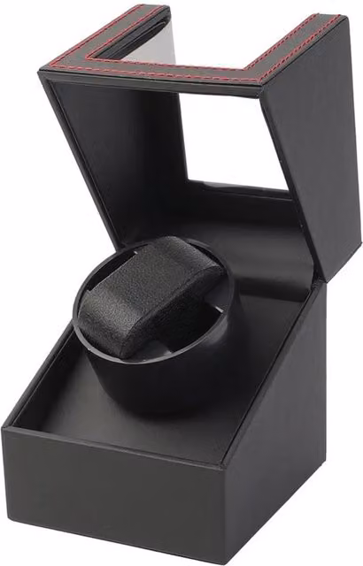 Nordara Single Automatic Watch Winder Case Rotating Organizer Quiet Box in Black W/D/H: 23.5 x 13.0 cm