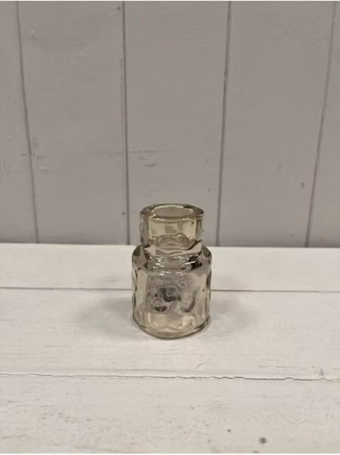KDMD Small Smokey Brown Textured Glass Candle Holder