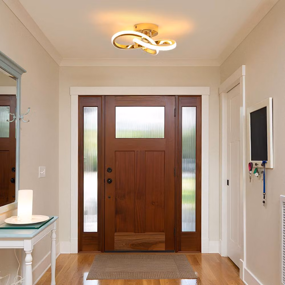 Pheashine Gold LED Ring Ceiling Light, 22W Warm White Modern Indoor Fixture – 4