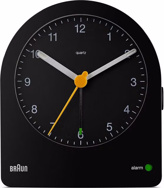 Braun Classic Analogue Alarm Clock in Black
