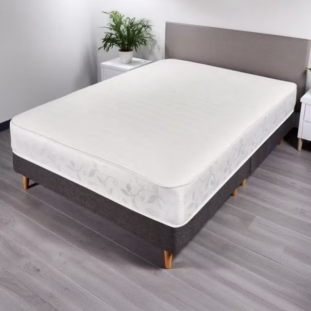 Madefor.living Roma Medium Support Cool Top Bonell Spring Mattress in White and Blue, W/D/H: 180 x 200 cm