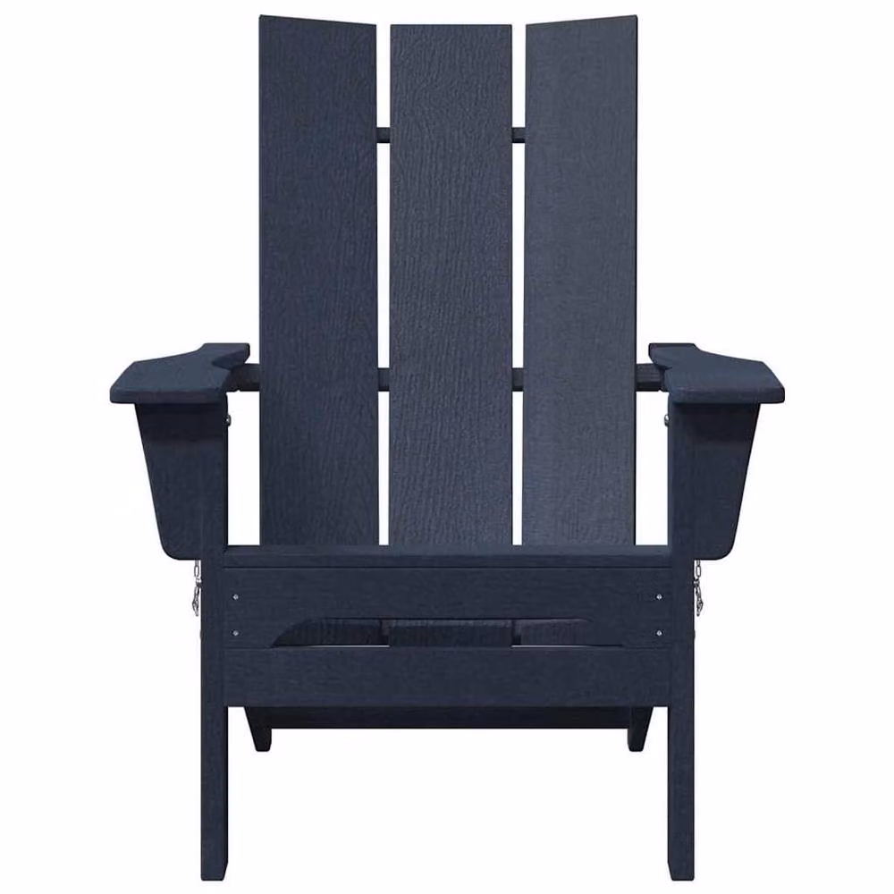 Berkfield Home Folding Adirondack Chair in Navy Blue, W/D/H: 74.5 x 80.5 x 90 cm – 3