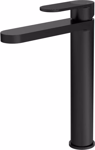 Balterley Rileyhill Fluted High Rise Mono Basin Mixer in Matt Black, H 258.0 mm x W 15.0 mm x D 24.3 mm