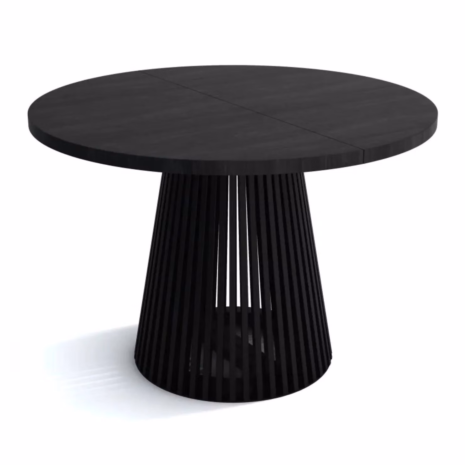 Heze Furniture Ruston Modern Round Extendable Dining Table in Black, W/D: 100 x 100 cm – 2