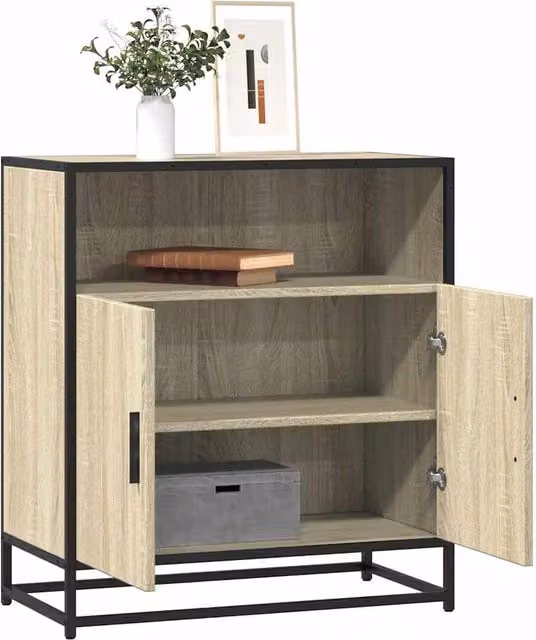 Berkfield Home Sonoma Oak Sideboard in Brown, W/D/H: 68 x 35 x 76 cm