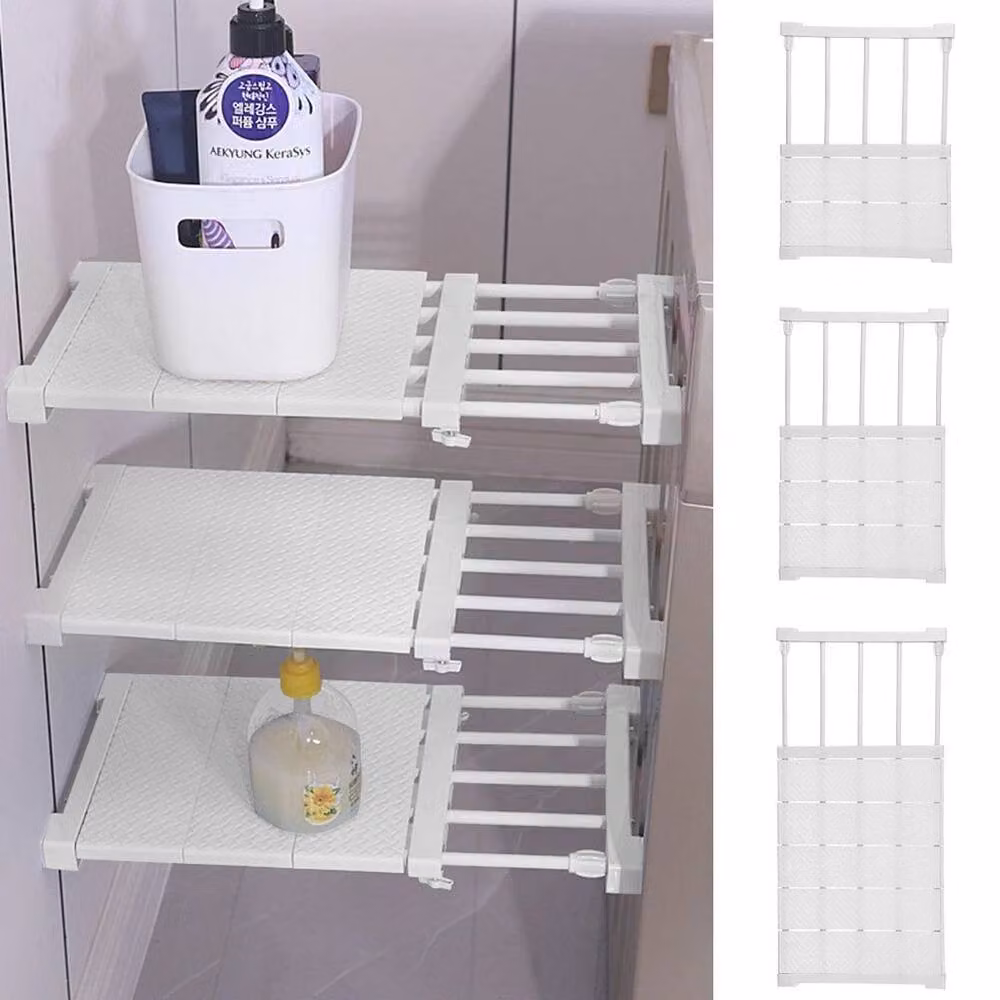FLAVORA Extendable Under Sink Kitchen Storage Rack, White – 2