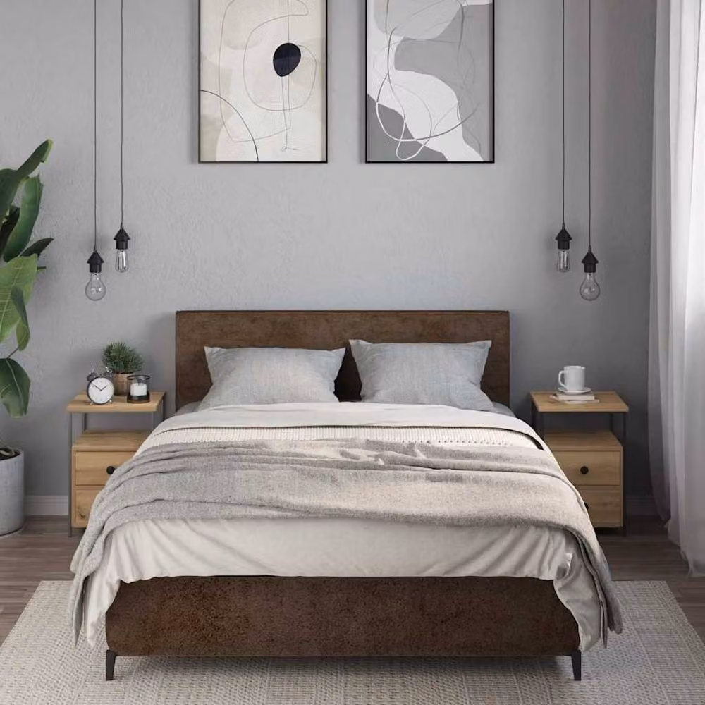 Berkfield Home Artisan Oak Bedside Cabinets, Set of 2, Brown, W: 34 cm, D: 35.5 cm, H: 50 cm – 3