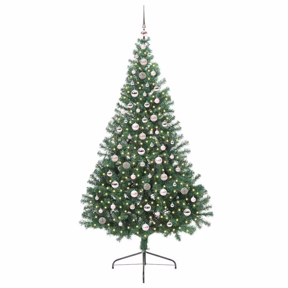 Berkfield Home Pre-lit Artificial Christmas Tree in Green, Height: 240 cm – 3