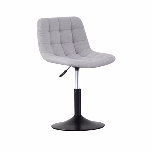 MCC Direct Drake Height Adjustable Swivel Dressing Table Chair with Footrest in Light Grey