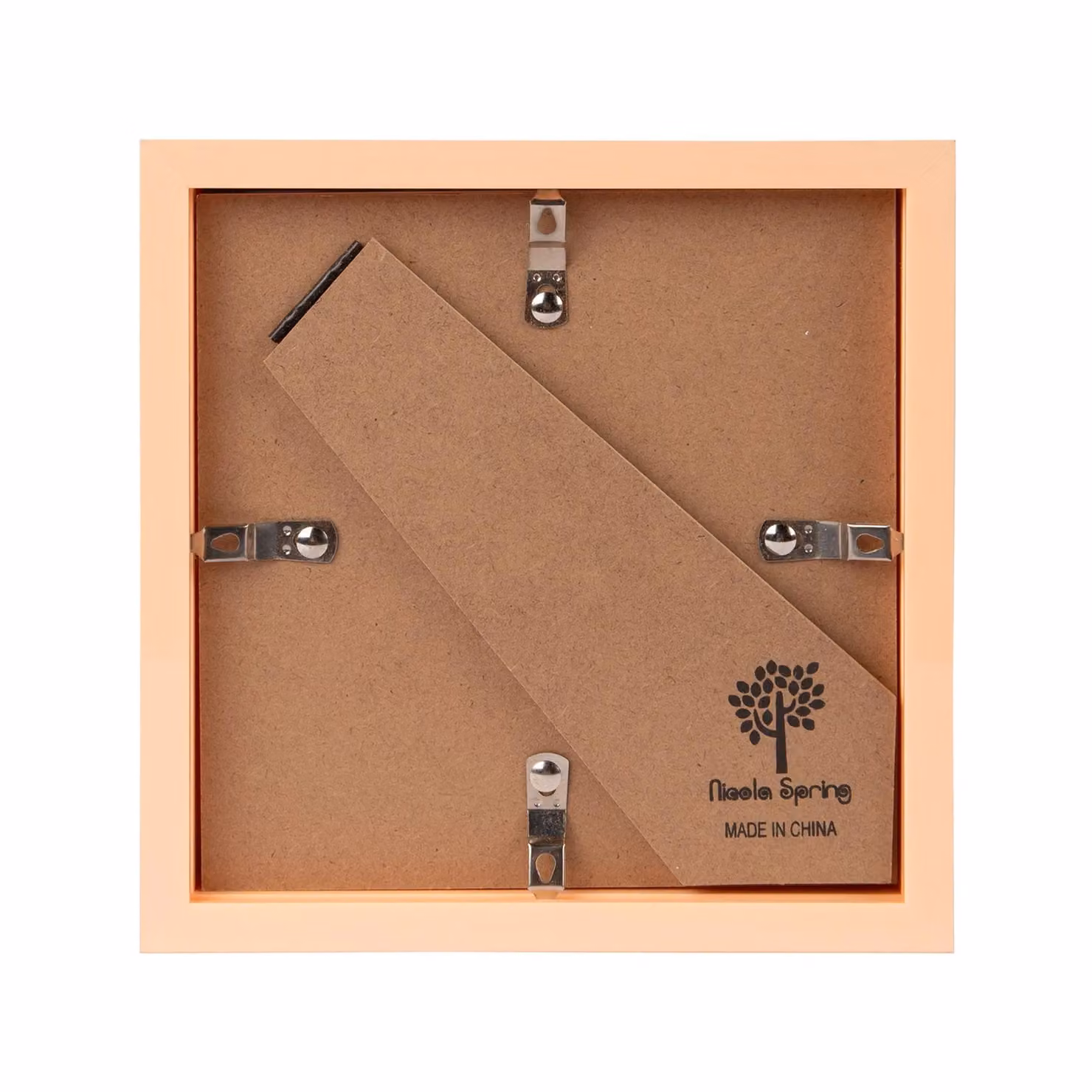 Nicola Spring Square Single 3D Box Photo Frame in Brown and White, Hanging or Standing – 3