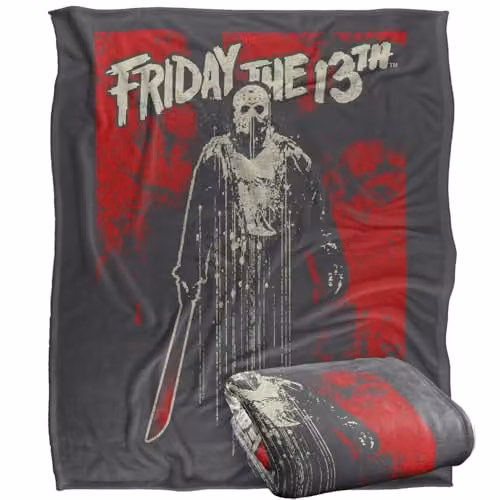 Warner Bros. Friday The 13th Drip Silky Touch Super Soft Fleece Throw Blanket, Multicolour, W/H: 127 x 152.4 cm – 1