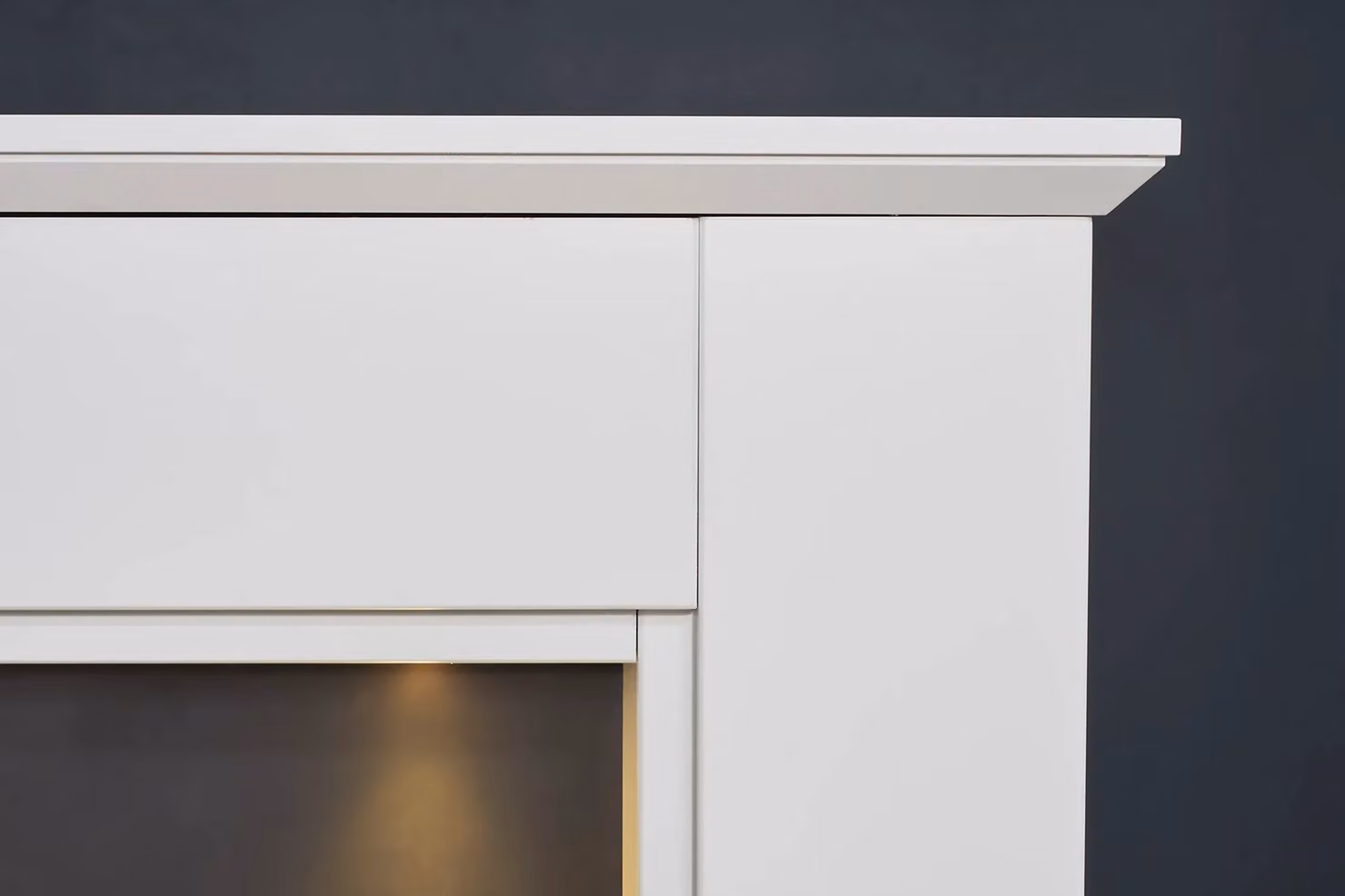 Adam Fires & Fireplaces Eltham Fireplace in Pure White and Black with Downlights and Colorado Bio Ethanol in Black, 45 Inch, Grey – 3