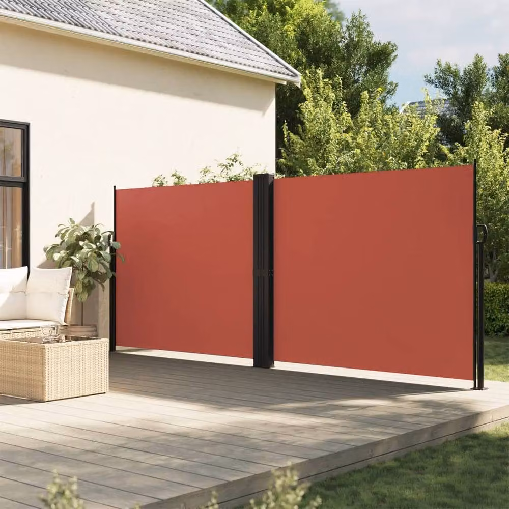 Berkfield Home Retractable Side Awning in Burnt Orange, W/H: 1200 x 160 cm – 2