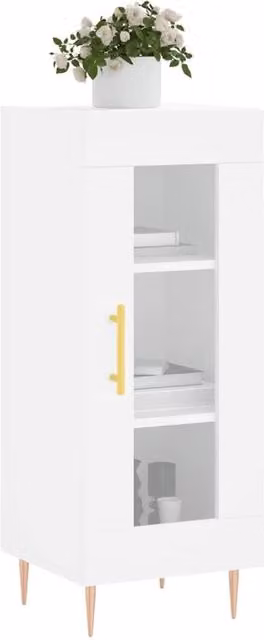 Berkfield Home White Sideboard in Matt Engineered Wood W/D/H: 34.5 x 34 x 90 cm – 1