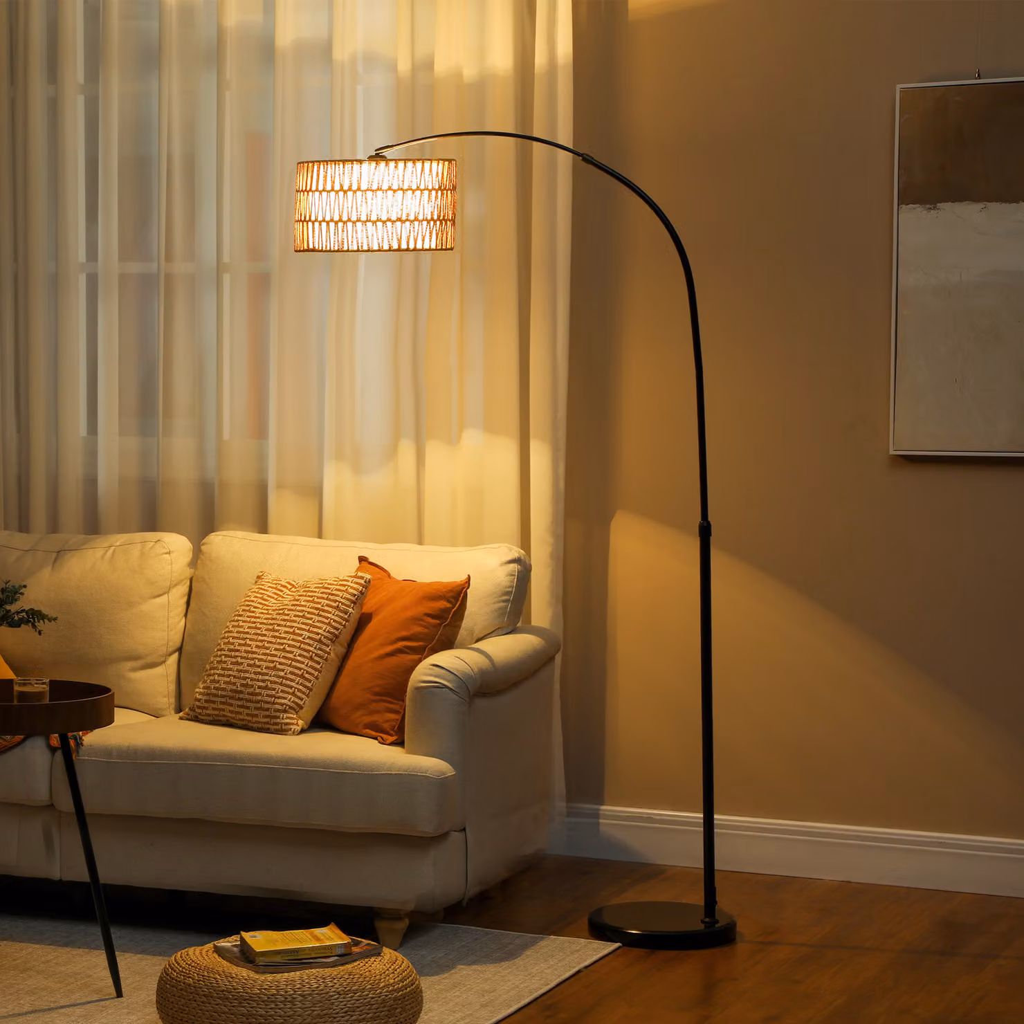 HOMCOM Modern Black Floor Lamp with Dual-Layer Shade and Foot Switch, Height Adjustable Standing Lamp for Living Room, Bedroom or Office – 2