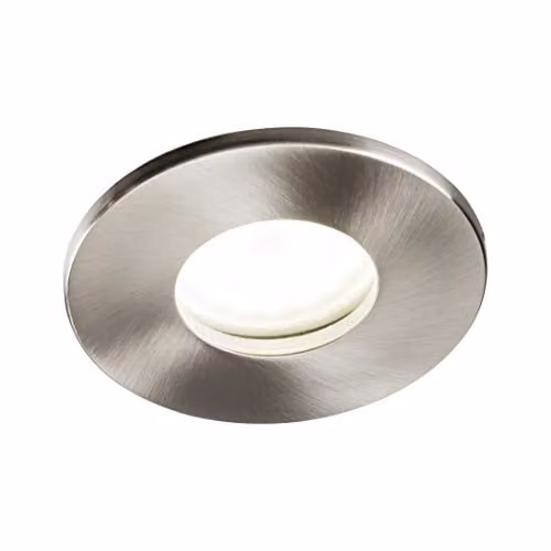 Netlighting Fixed GU10 Recessed Downlight in Grey and Chrome, 35W, IP65, Dimmable and Bulb Replaceable – 1
