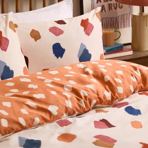 Riva Home Astrid Reversible Dotted Duvet Cover Set, Multicolour and Orange, W: 140 cm, L: 200 cm – 2