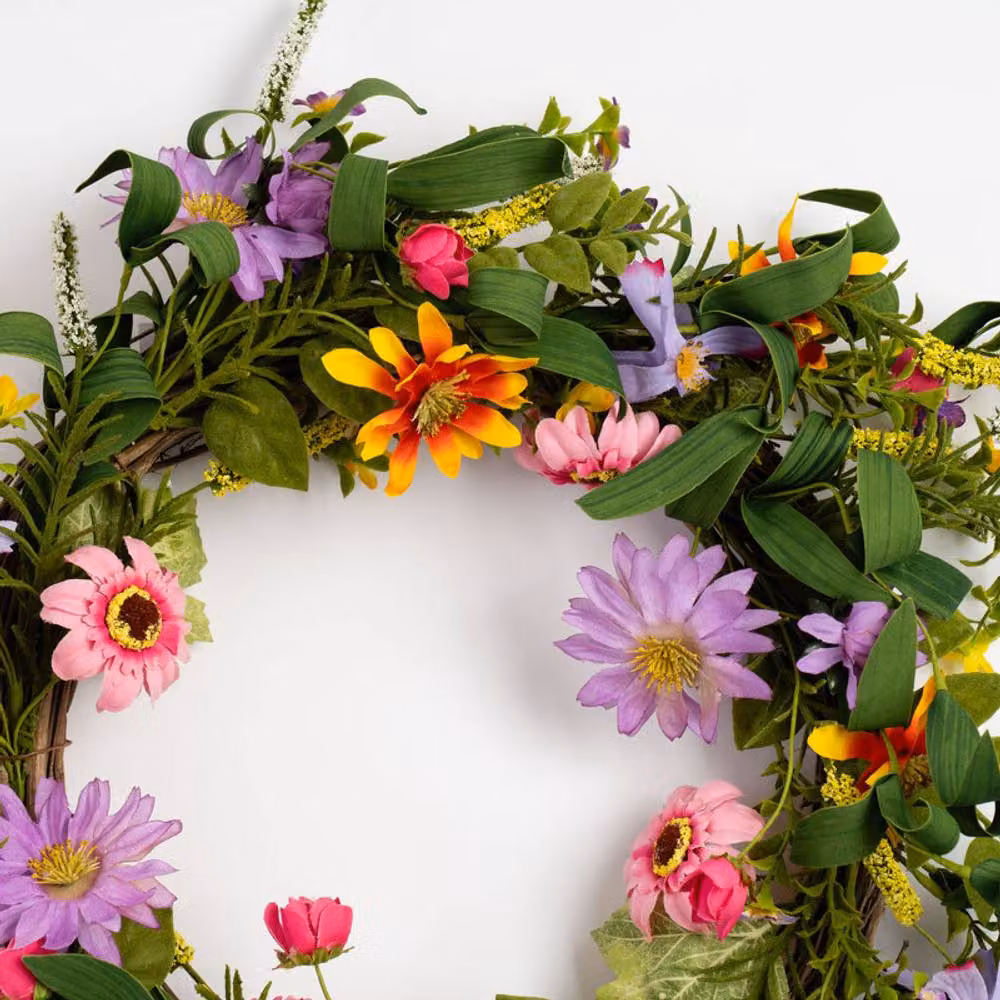 Scottish Everlastings Ltd Mixed Brights Floral Wreath, Multicolour, Diameter: 46 cm – 2