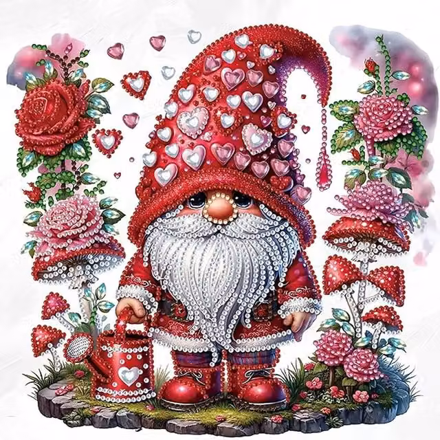 Syntego Love Hearts Gnome Diamond Art Kit in Multicolour and Red