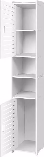 EONLION White Waterproof Freestanding Bathroom and Kitchen Storage Cabinet, H 116 x W 20 x D 20 cm