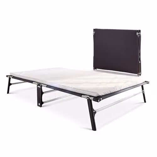 Jay-Be Silver Metal Compact Folding Bed with Mattress, W/D/H: 120 x 200 cm