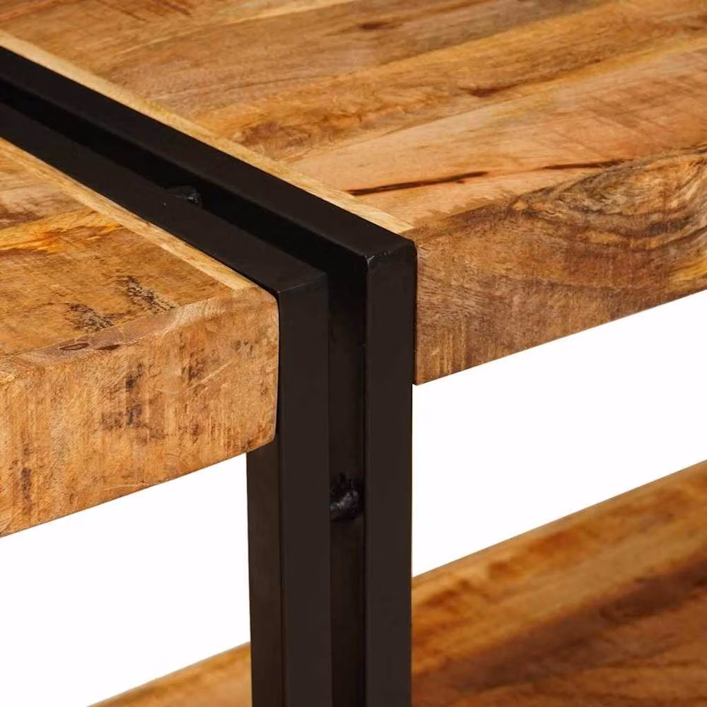 Berkfield Home Modern Mango Wood Console Table, Brown, W: 160 cm, D: 33 cm, H: 75 cm – 4