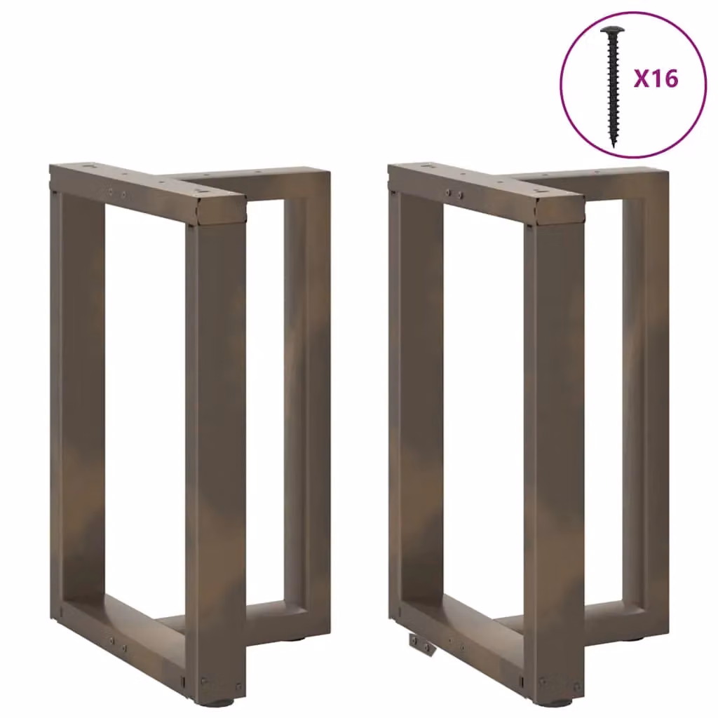 Berkfield Home T-Shaped Dining Table Legs, 2 Pieces, Black Steel, W: 50 cm, D: 35 cm, H: 72-73 cm – 2