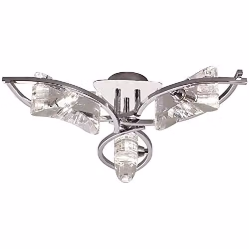 Mantra Krom Round Ceiling Light in Chrome with Transparent Glass and G9 Bulb – 1